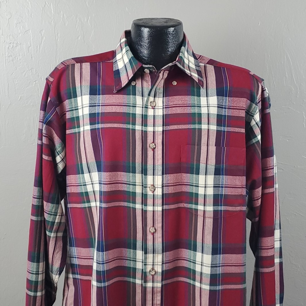 Vintage Pendleton Wool Buttons Down Check Long Sl… - image 2